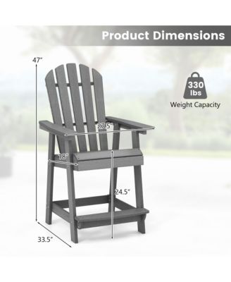 2 PCS HDPE Chair Armrest Footrest Home Indoor Outdoor Patio Bar Stool