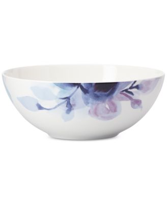 Lenox Indigo Watercolor Floral Porcelain Serving Bowl, Created for