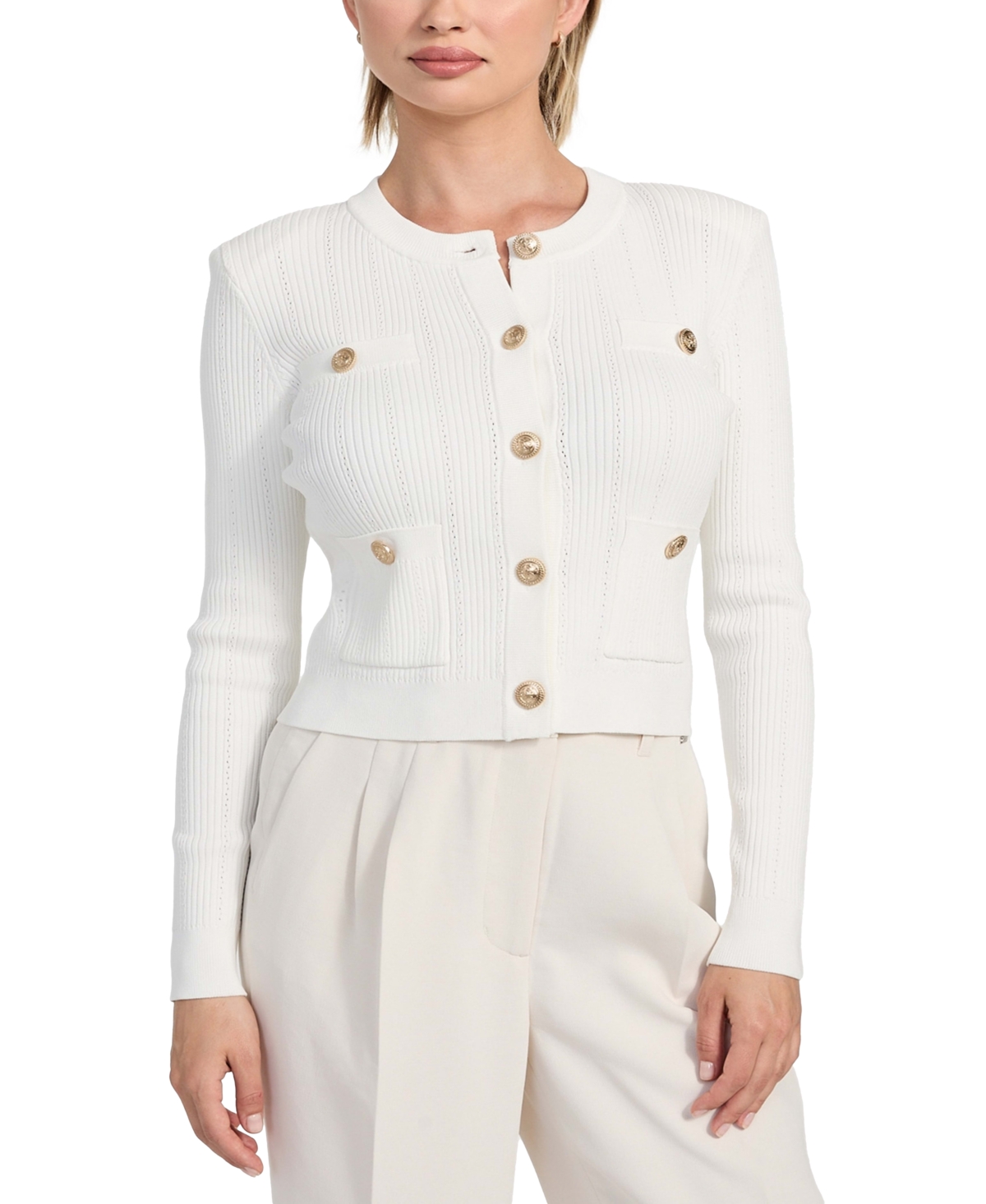 Women's Emmie Button-Front Cardigan - Cream White