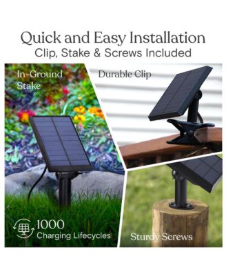 Ambience Pro Heavy Duty Solar-Powered LED Outdoor String Lights with 15 Hooks, 1W, Soft White (27 ft.)