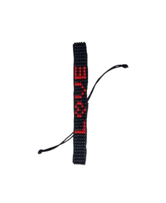 Love Hand Beaded Bracelet | Red and Black Glass Beads