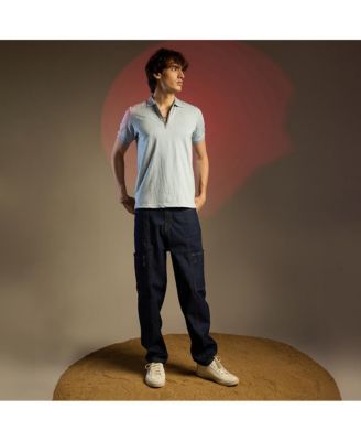 Men's Powder Blue Crevice-Lined T-Shirt