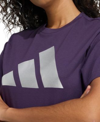 Women's Cotton Metallic-Logo Crewneck T-Shirt