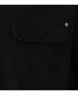 Men's Stone Wash Herringbone Button Up Overshirt