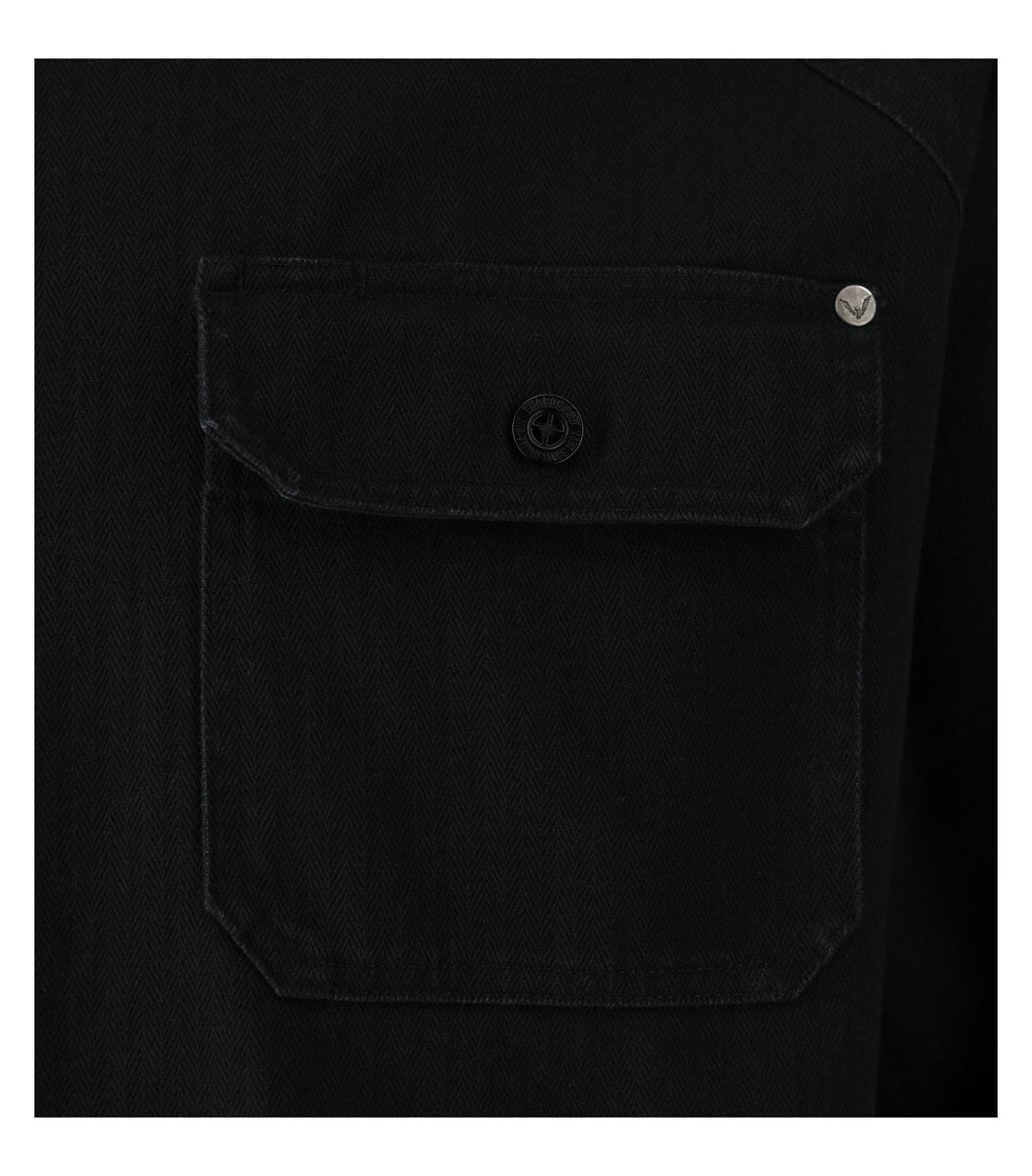 Men's Stone Wash Herringbone Button Up Overshirt