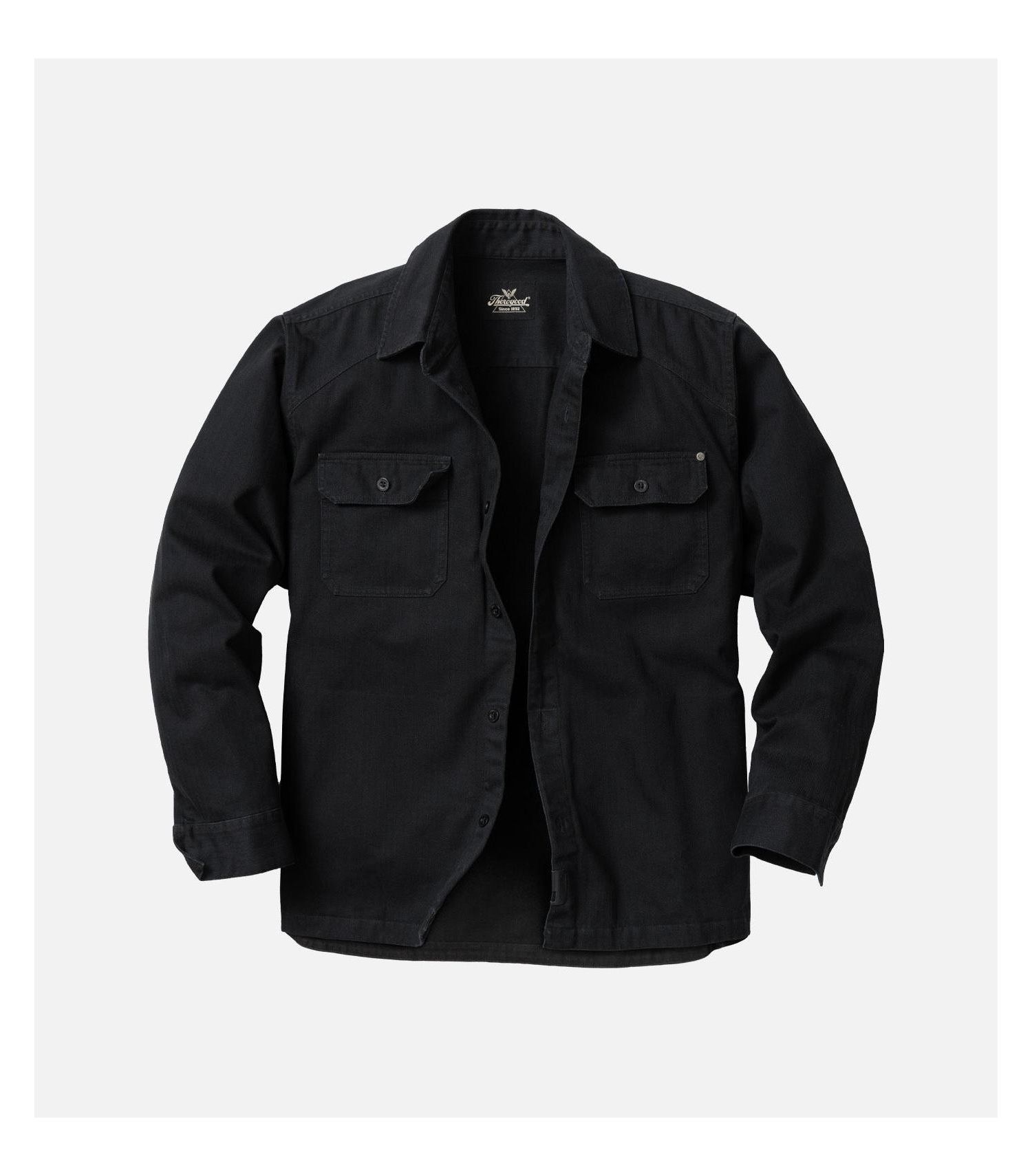 Big & Tall Men's Stone Wash Herringbone Button Up Overshirt