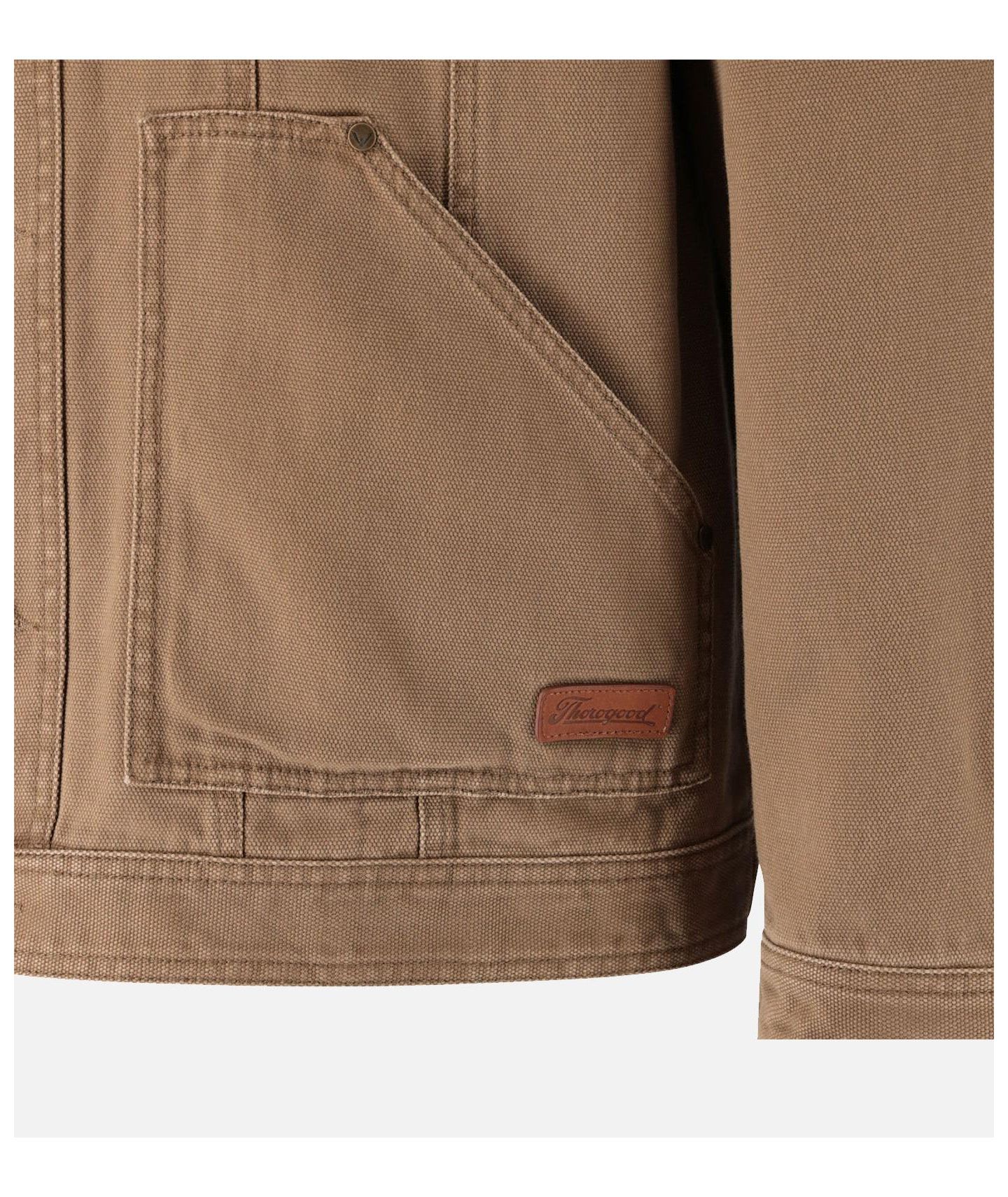 Мужская куртка Thorogood Big & Tall Stone Wash Canvas Trucker, цвет: Otter — фото 5