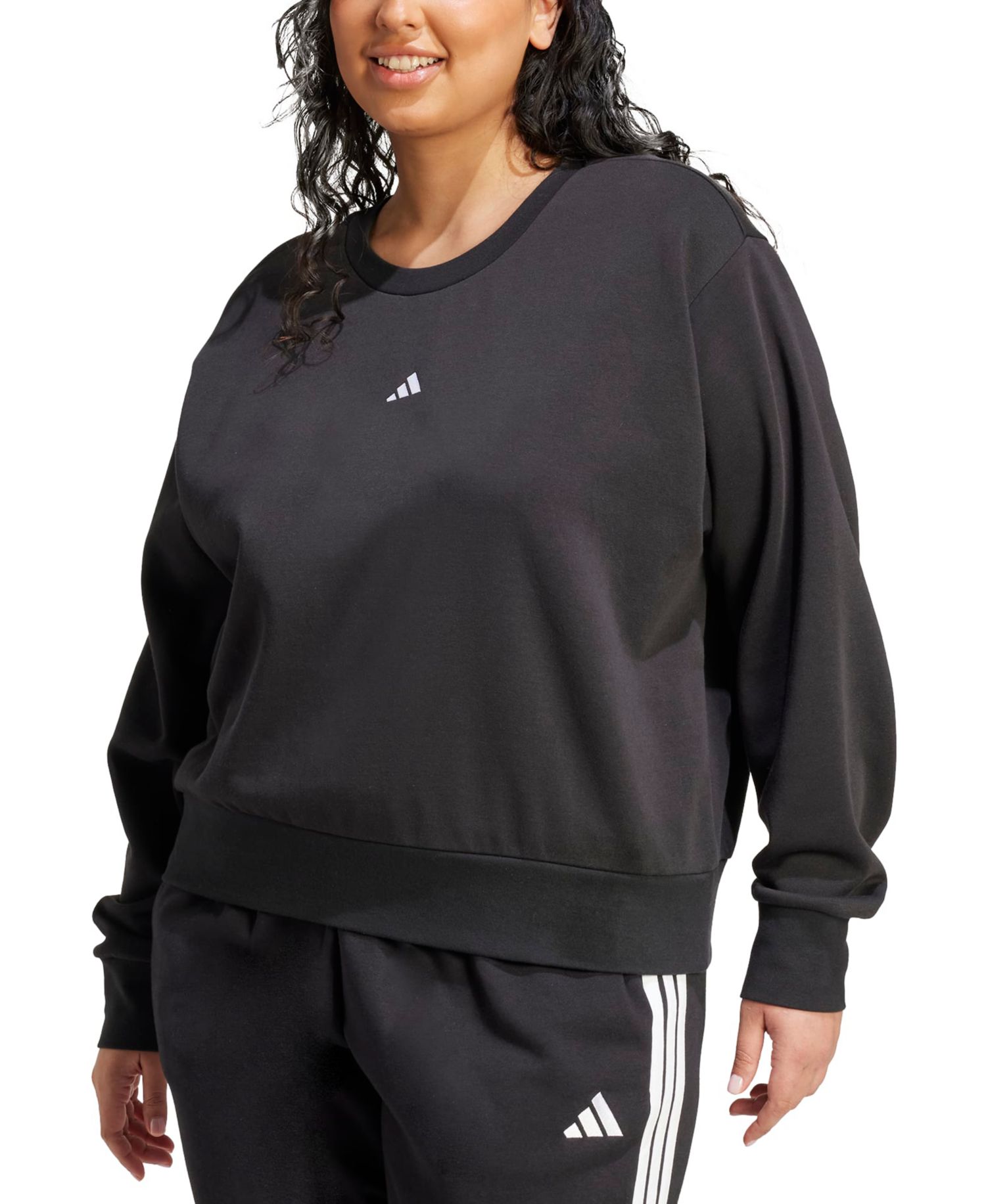 Plus Size Essentials Small-Logo Fleece Sweatshirt