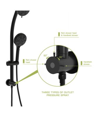 Multi Function Dual Shower Head - with Handheld Shower, 4.7&amp;#x22; Rain Showerhead, 8-Function Hand Shower, Adjustable Slide Bar