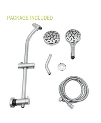 Multi Function Dual Shower Head - with Handheld Shower, 4.7&amp;quot; Rain Showerhead, 8-Function Hand Shower, Adjustable Slide Bar