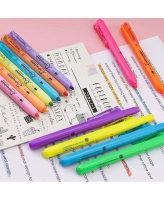 NEON RETRACTABLE HIGHLIGHTERS - 12CT