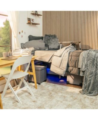 46-Piece College Dorm Room Essentials Twin XL Bedding Comforter Set, Bed in a Bag Comforter Set, Black And Gray