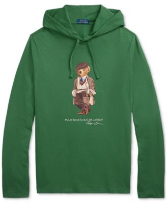 Men's Polo Bear Jersey Hooded T-Shirt