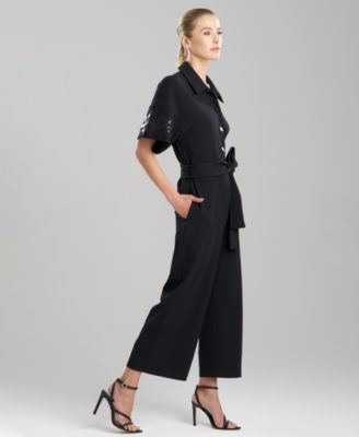 Women's Belted Straight-Leg Jumpsuit