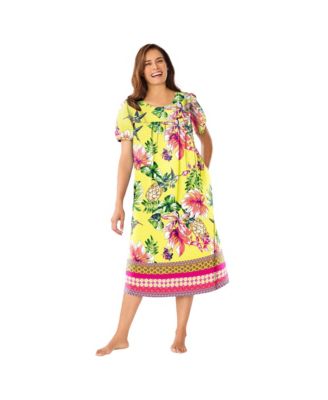 Women's Only Necessities Short Print Shirred Lounger