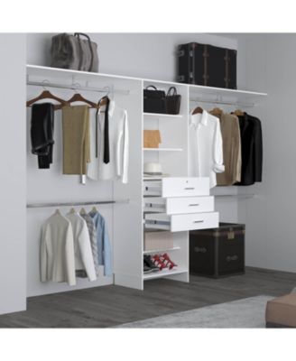 Salina Closet System, 3 Drawers, 5 Shelves, White