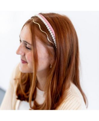 Headband Set - Pink + Pearl + Gold