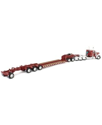 DCP 1/64 Peterbilt 379 Tri-Axle Flat Top with Fontaine Magnitude Tri-Axle Lowboy Trailer with Booster & Stinger 60-2015