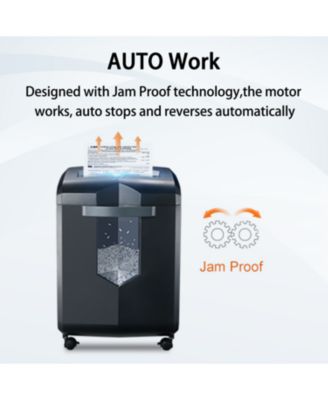 Heavy Duty Paper Shredder, 16-Sheet Micro Cut Shredder for Office, 60-Minute Continuous Running Time Commercial Grade Shredder with 6 Gallon Pullout Basket, P-4 Level High Security