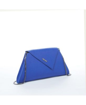 Leather Clutch Bag Evening Purse Crossbody Cobalt Blue Unique Women's Handbag