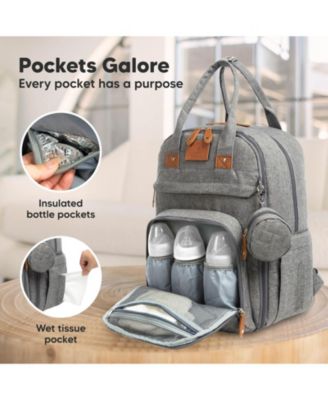 Rove Diaper Bag with Changing Pad, Waterproof Baby Bag, Travel Diaper