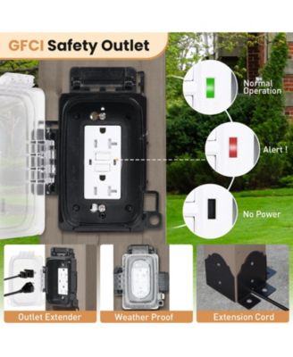 12' x 14' Wood Gazebo, Upgrade Cedar Wooden Frame Gazebo with 2-Tier Galvanized Steel Roof and Outlets for Patio, Backyard, Deck, and Lawn