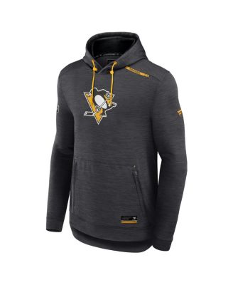 Men's Heather Charcoal Pittsburgh Penguins Authentic Pro Tech Pullover Hoodie