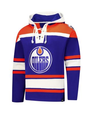 Men's Royal Edmonton Oilers Superior Lacer Pullover Hoodie