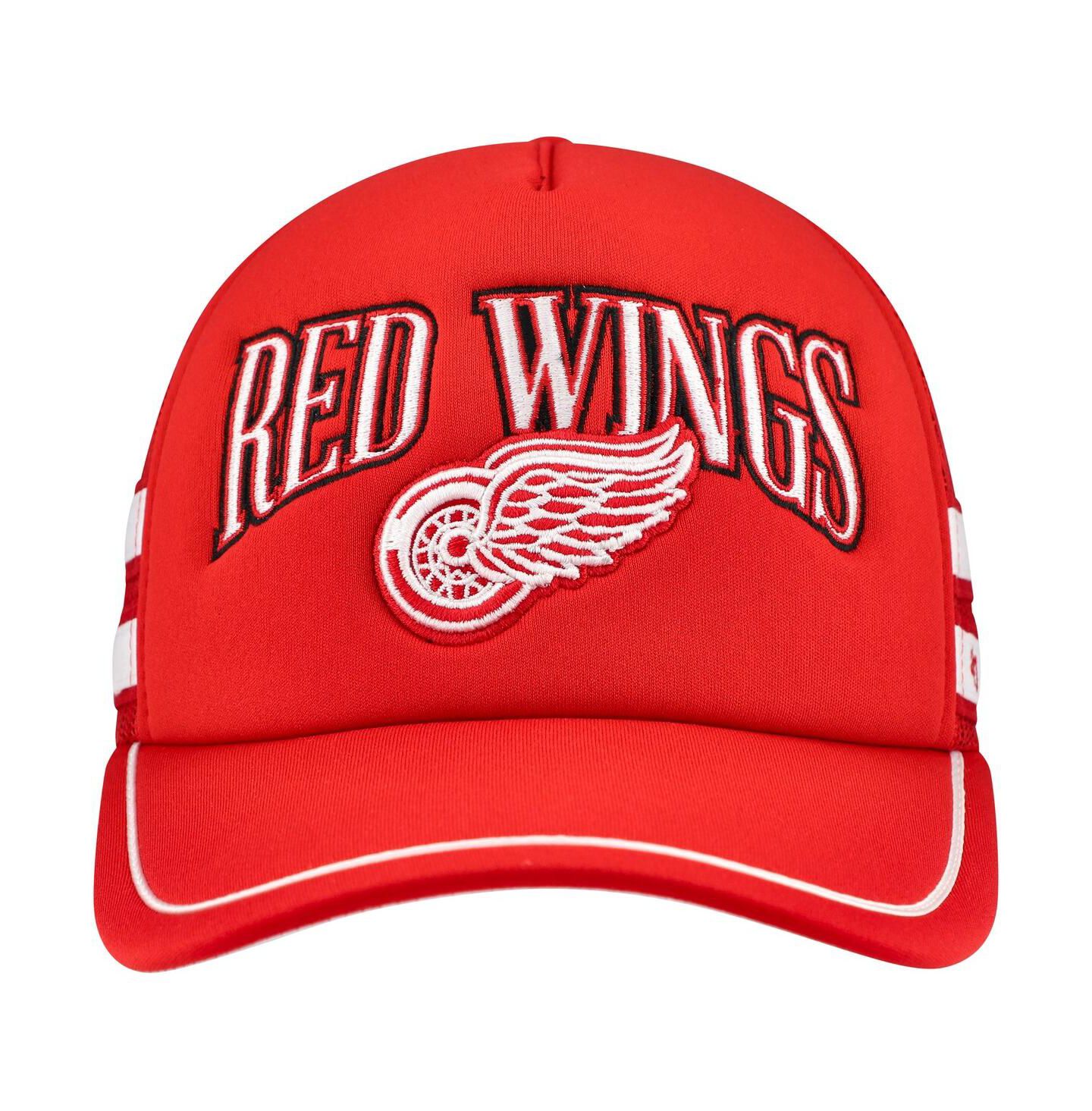 Мужская кепка '47 Brand Red Detroit Red Wings Sideband Stripes Trucker Snapback Hat — фото 2