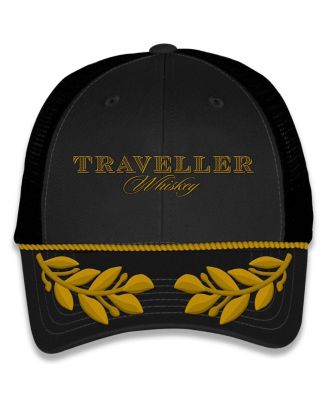 Men's Black/Gold Justin Allgaier Traveler Whiskey Trucker Adjustable Hat