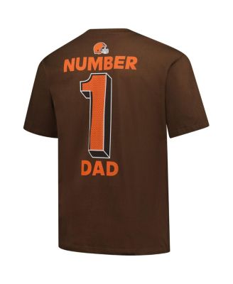 Men's Brown Cleveland Browns Big Tall Number One Dad T-Shirt