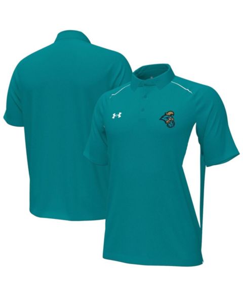 Мужское поло Under Armour Teal Coastal Carolina Chanticleers Sideline Title Performance Polo