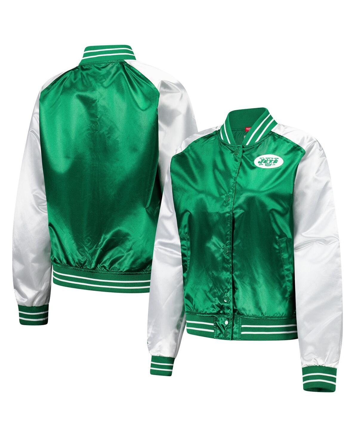 Women's Green New York Jets Team 2.0 Satin Raglan Full-Snap Jacket - Green