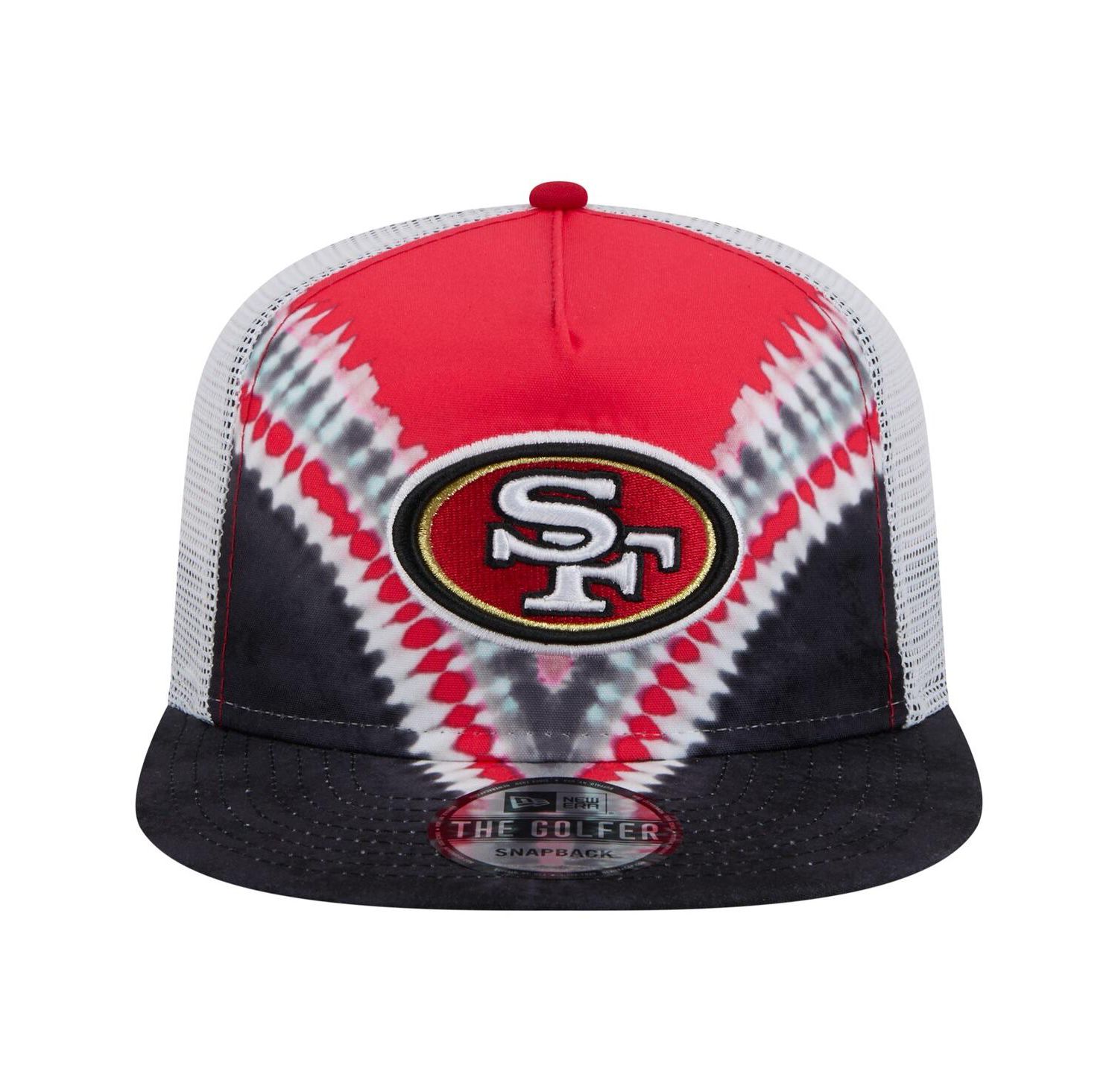 Men's Scarlet/Black San Francisco 49ers Throwback Dye Golfer Snapback Hat
