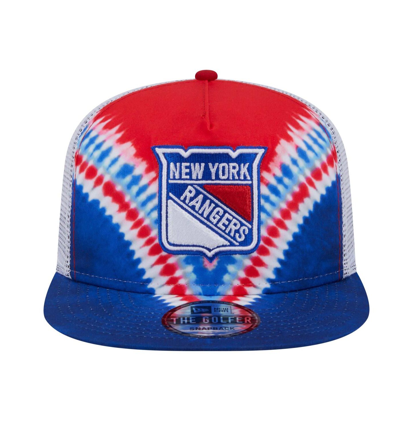 Мужской головной убор New Era Blue/Red New York Rangers Throwback V-Dye Adjustable Golfer Hat — фото 3
