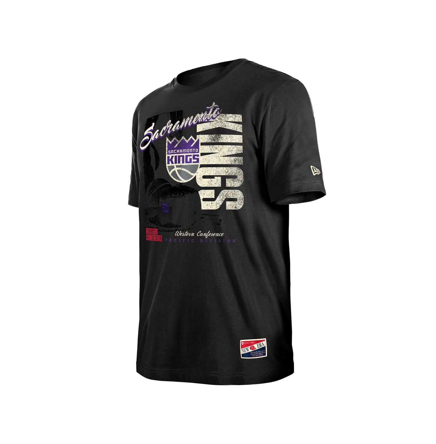 Мужские футболки New Era Black Sacramento Kings Distressed Throwback Vintage Color Pack — фото 2