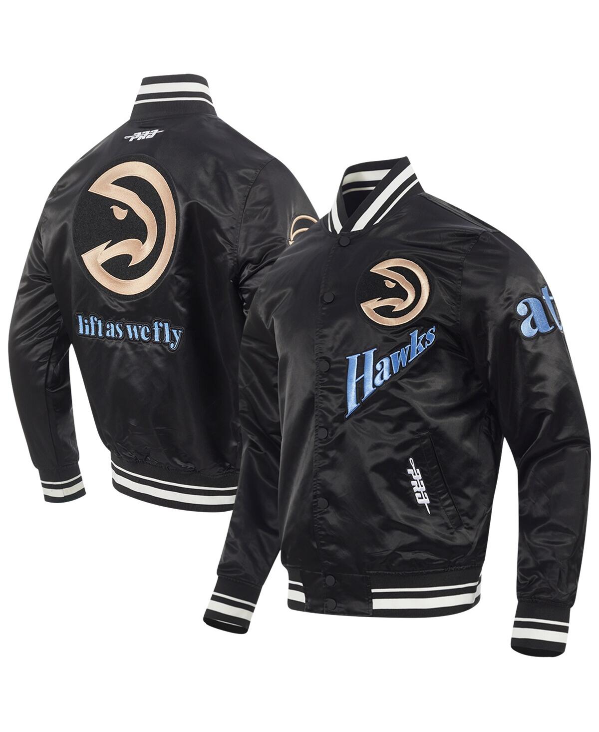 Men's Black Atlanta Hawks 2024/25 City Edition Satin Full-Snap Jacket - Black