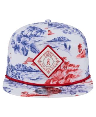 Men's White Los Angeles Angels Printed Island Golfer Snapback Hat