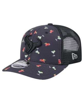 New Era - Men's Navy/Black Houston Texans Adventure Drinks Pattern 9SEVENTY Stretch-Snap Hat