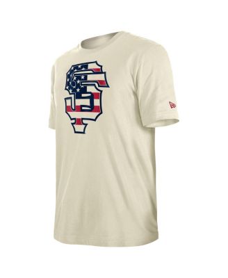 Men's Cream San Francisco Giants Americana Flag Fill T-Shirt
