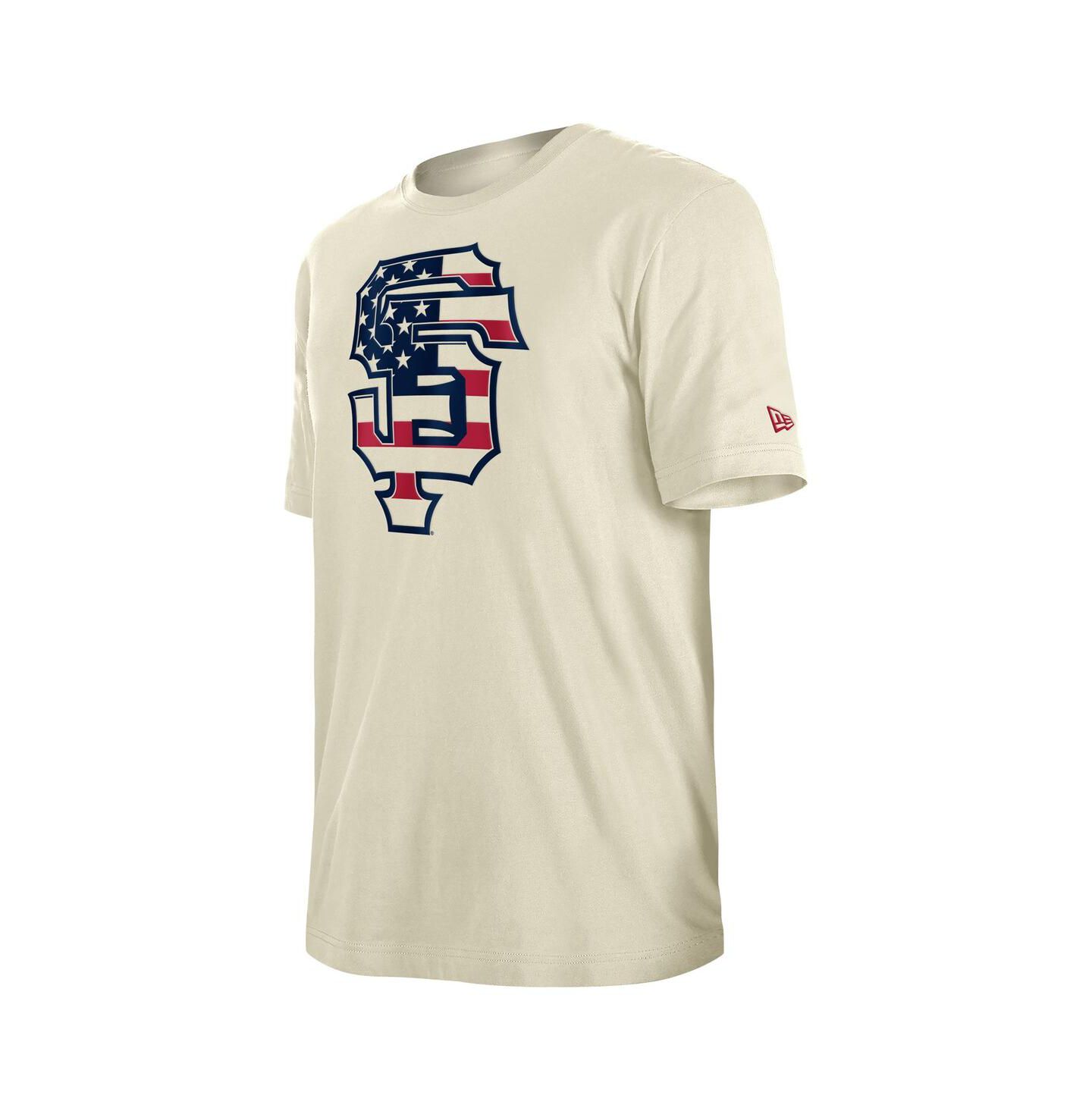 Мужская футболка New Era Cream San Francisco Giants Americana Flag Fill — фото 3