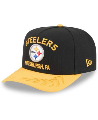 New Era - Big Boys and Girls Black/Gold Pittsburgh Steelers 2025 NFL Draft A-Frame 9FIFTY Snapback Hat