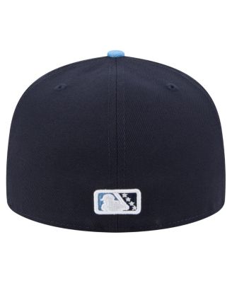 Men's Navy/Light Blue Hillsboro Hops Authentic Collection 59FIFTY Fitted Hat