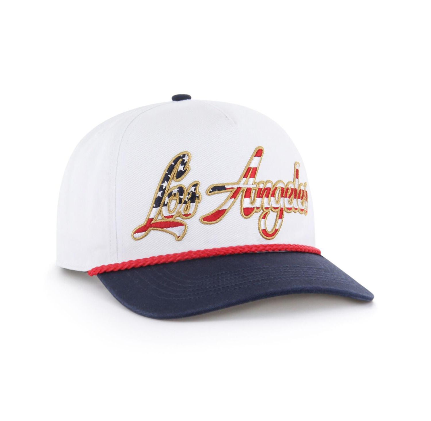 Men's White Los Angeles Chargers Patriotic Overhand Hitch Adjustable Hat