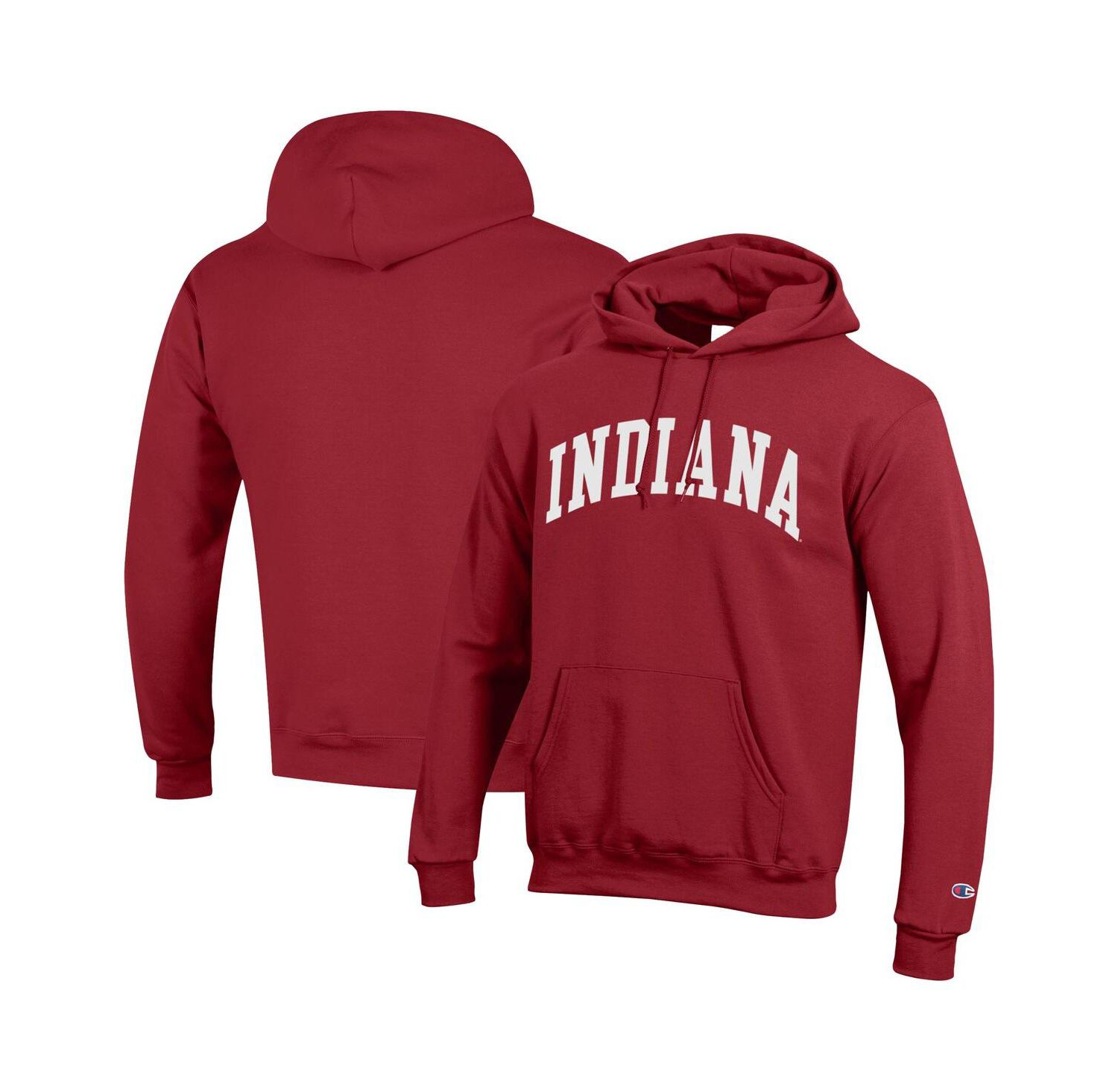 Men's Crimson Indiana Hoosiers Basic Arch Fleece Pullover Hoodie