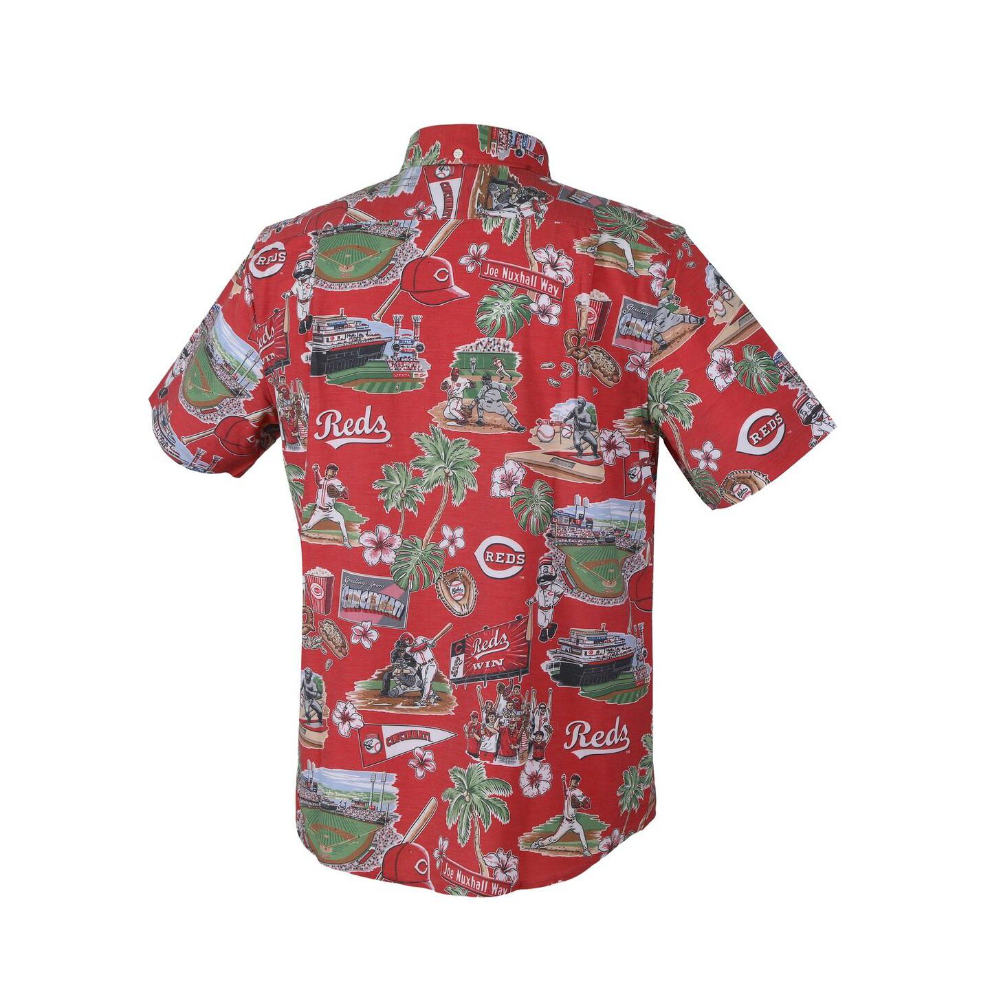 Мужская рубашка Reyn Spooner Red Cincinnati Reds Scenic Tri-Blend Button-Down — фото 3
