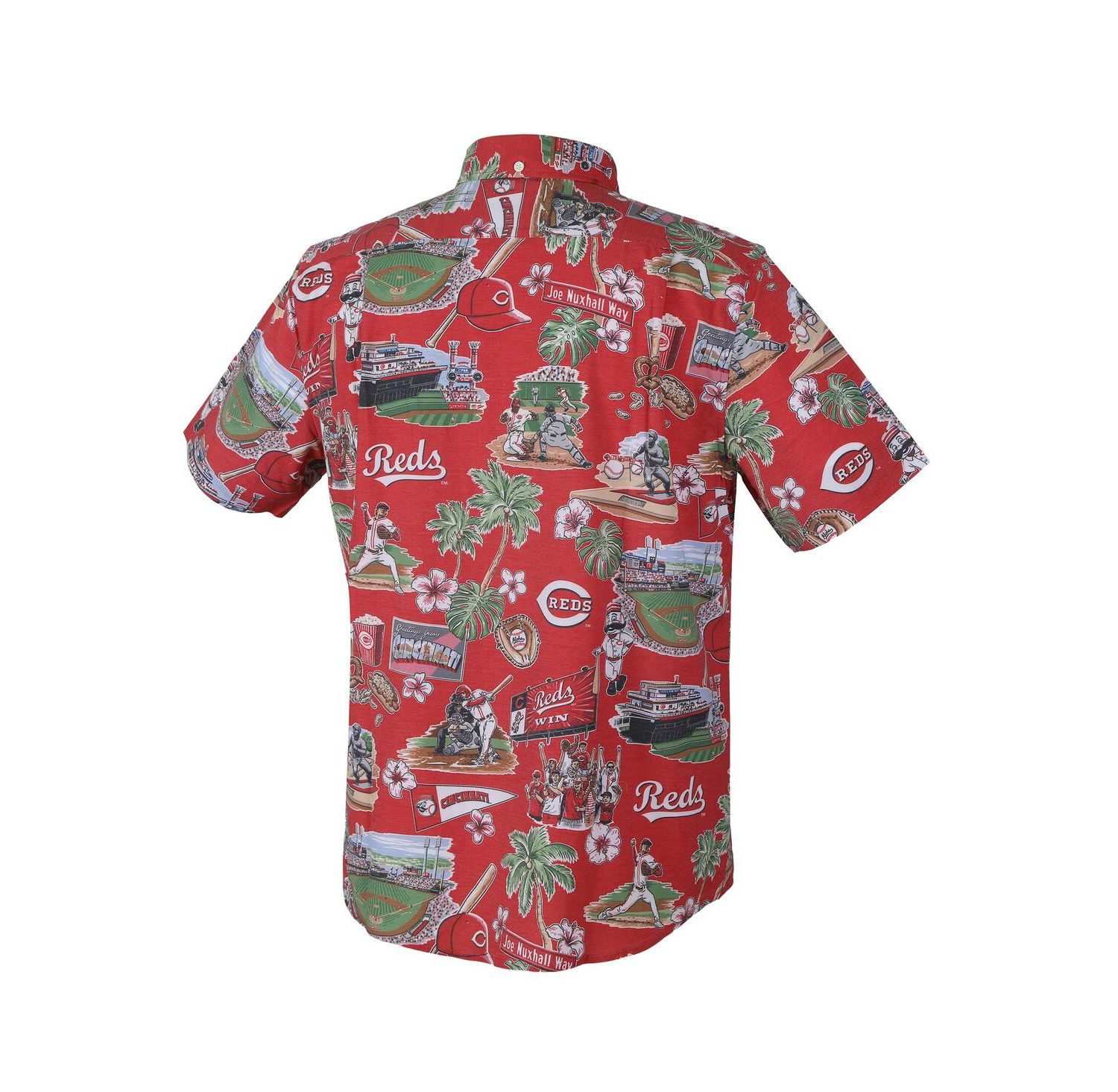 Men's Red Cincinnati Reds Scenic Tri-Blend Button-Down Shirt