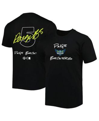 Round21 - Men's and Women's Paige Bueckers Black Dallas Wings 2025 WNBA Draft Name Number T-Shirt