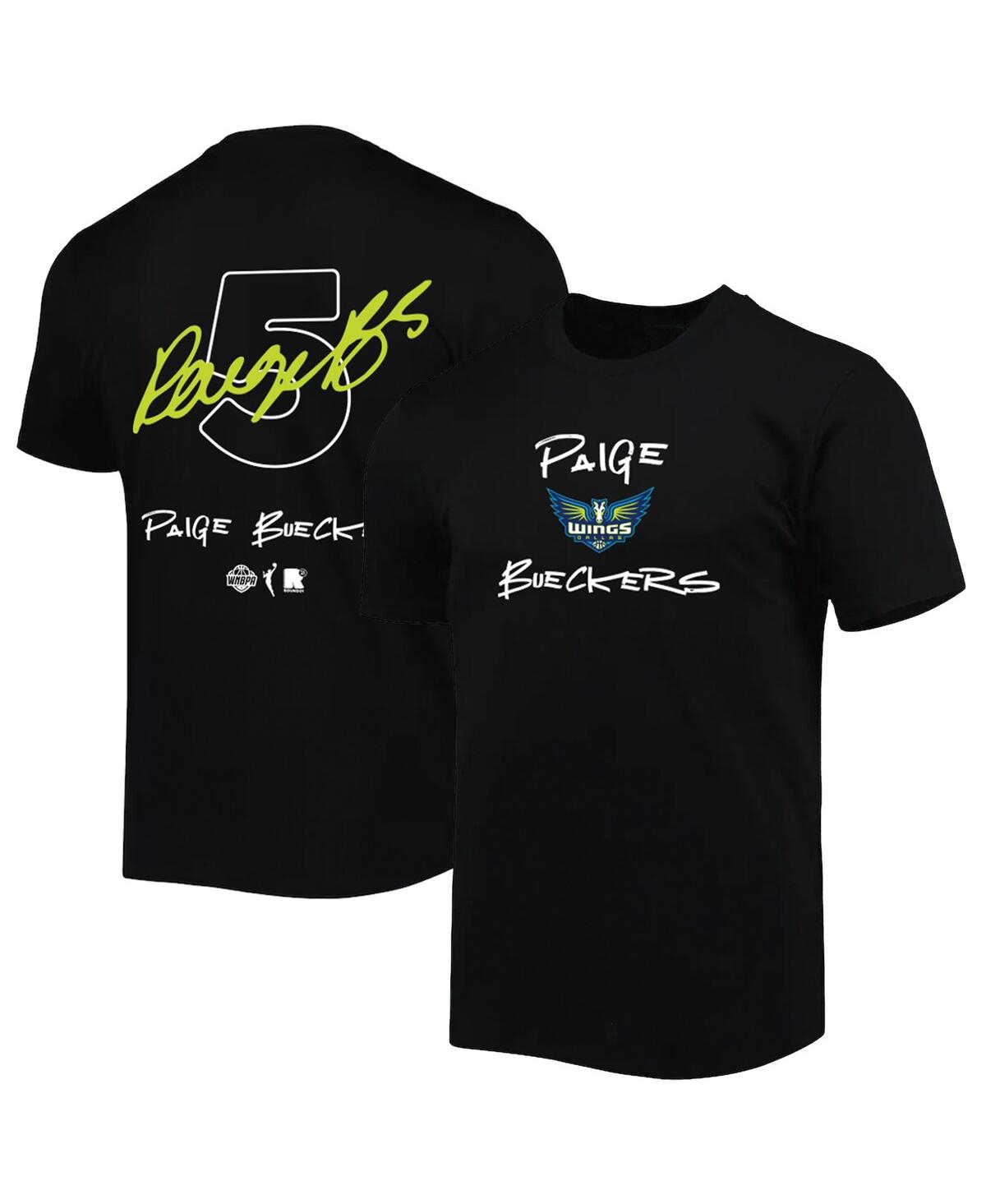 Men's and Women's Paige Bueckers Black Dallas Wings 2025 Wnba Draft Name Number T-Shirt - Black