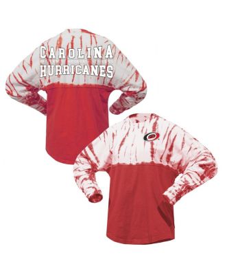 Spirit Jersey - Men's and Women's Red Carolina Hurricanes Crystal Half Dye Long Sleeve T-Shirt